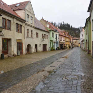 Natáčení filmu Zádušní oběť v židovské čtvrti v Třebíči